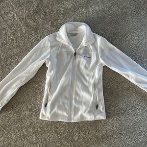 Columbia white zip up fleece sweater